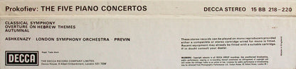 Sergei Prokofiev, London Symphony Orchestra, Vladimir Ashkenazy • André Previn : The Five Piano Concertos  (3xLP + Box)