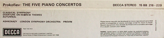 Sergei Prokofiev, London Symphony Orchestra, Vladimir Ashkenazy • André Previn : The Five Piano Concertos  (3xLP + Box)