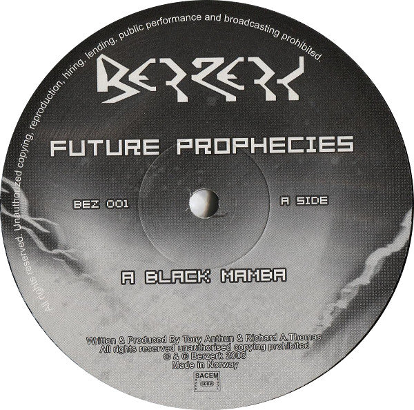 Future Prophecies : Black Mamba / Humanoid Invasion (12", Promo)