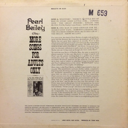 Pearl Bailey : More Songs For Adults Only (LP, Album, RE)