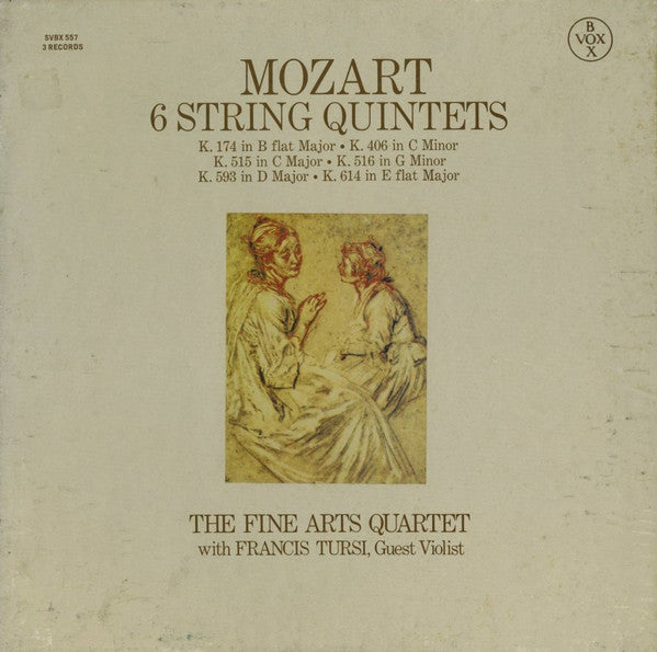 Wolfgang Amadeus Mozart - The Fine Arts Quartet With Francis Tursi : 6 String Quintets (3xLP, Album + Box)