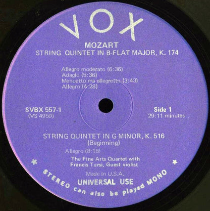 Wolfgang Amadeus Mozart - The Fine Arts Quartet With Francis Tursi : 6 String Quintets (3xLP, Album + Box)