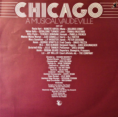 "Chicago" Australian Cast Album : Chicago. A Musical Vaudeville (LP, Album)