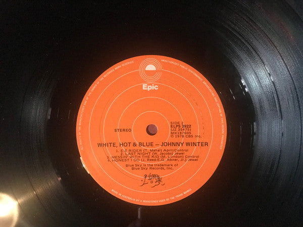 Johnny Winter : White, Hot & Blue (LP, Album)