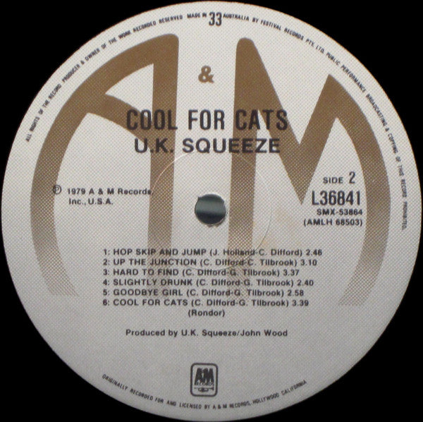 UK Squeeze* : Cool For Cats (LP, Album)