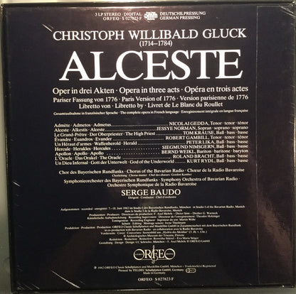 Christoph Willibald Gluck - Jessye Norman, Nicolai Gedda, Tom Krause, Bernd Weikl, Siegmund Nimsgern, Chor* Und Symphonieorchester Des Bayerischen Rundfunks*, Serge Baudo : Alceste (3xLP, Album, DMM + Box)