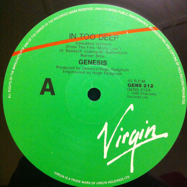 Genesis : Do The Neurotic / In Too Deep (12")