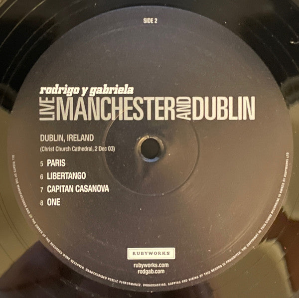 Rodrigo Y Gabriela : Live Manchester And Dublin (LP, Album, RE, 180)