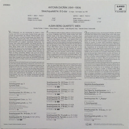 Alban Berg Quartett, Antonín Dvořák : Streichquartett - String Quartet - Quatuor A Cordes Nr. 8 G-dur Op. 106 (LP, RE, 180)