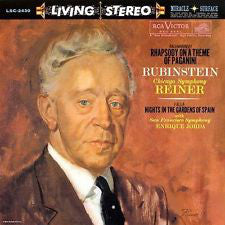 Sergei Vasilyevich Rachmaninoff / Manuel De Falla / Arthur Rubinstein, Chicago Symphony Orchestra, Fritz Reiner, San Francisco Symphony, Enrique Jordá : Rhapsody On A Theme Of Paganini / Nights In The Gardens Of Spain (LP, RE, RM, 180)
