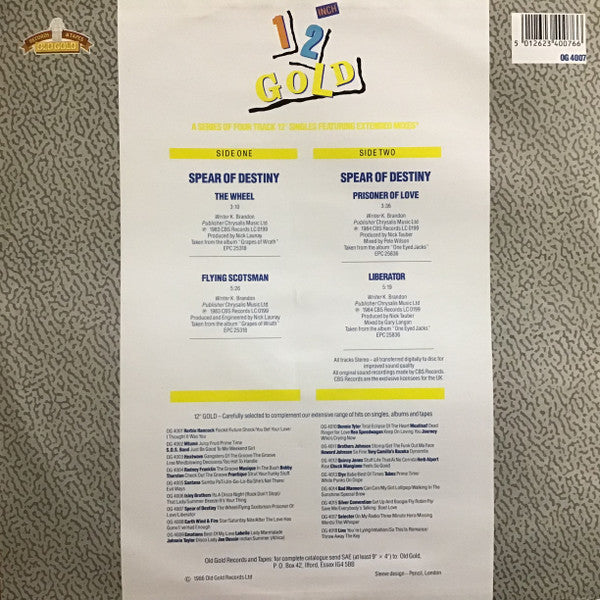 Spear Of Destiny : The Wheel / Flying Scotsman / Prisoner Of Love / Liberator  (12", Single, Alt)