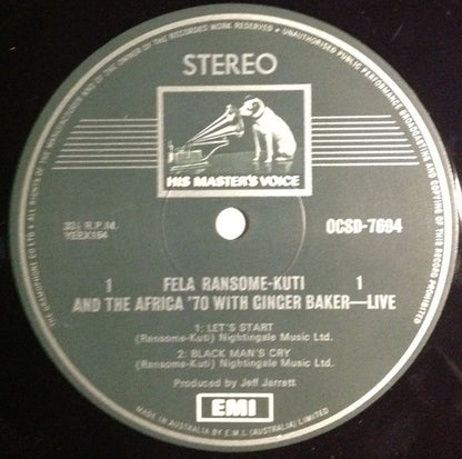 Fela Kuti And Africa 70 With Ginger Baker : Live! (LP, Album)