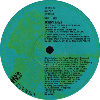 The Band Of The Australian Army Band Corps : Action Army (LP, Album, Club)