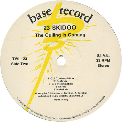 23 Skidoo : The Culling Is Coming (LP, Album)