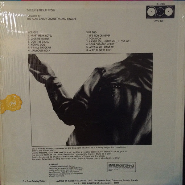 Alan Caddy Orchestra & Singers : The Elvis Presley Story (LP, Album)