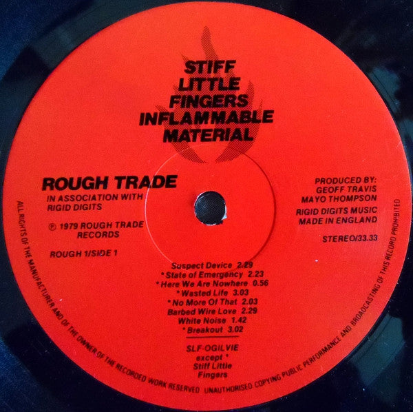 Stiff Little Fingers : Inflammable Material (LP, Album, Imm)