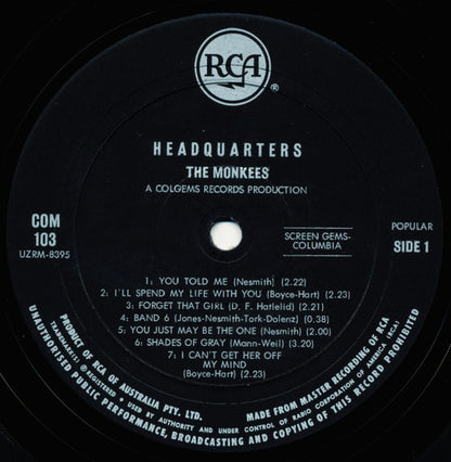 The Monkees : Headquarters (LP, Album, Mono)