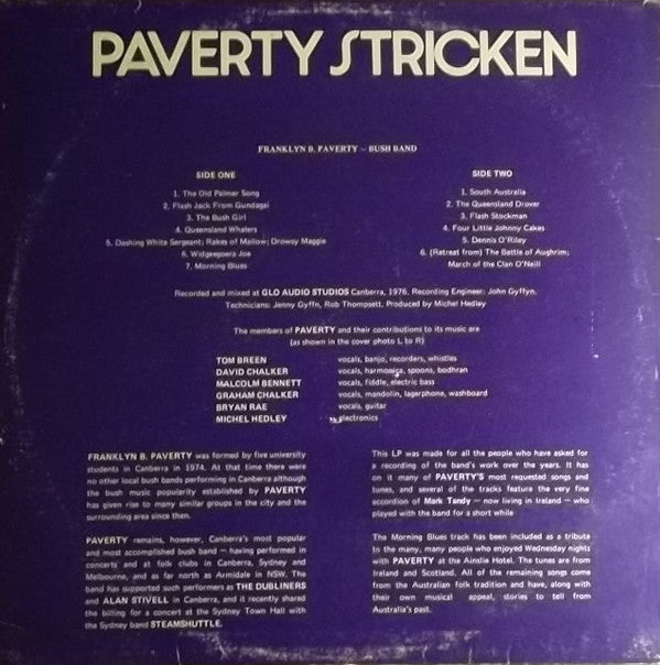 Franklyn B. Paverty : Paverty Stricken (LP, Album)