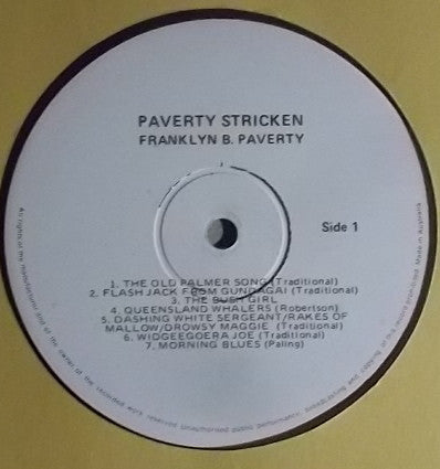 Franklyn B. Paverty : Paverty Stricken (LP, Album)