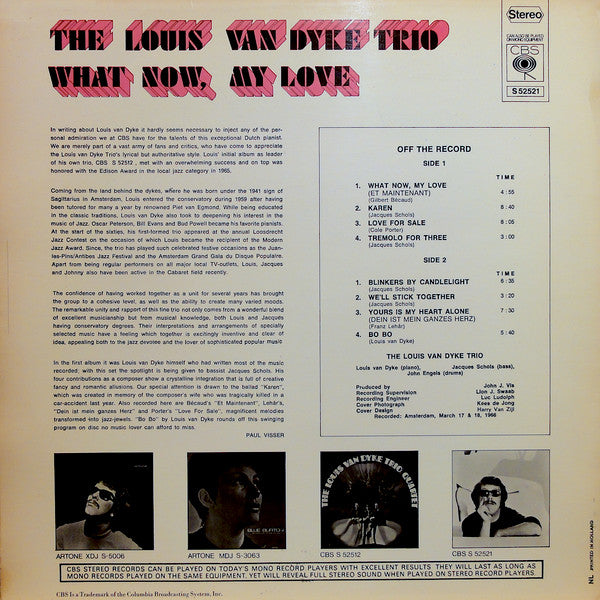 Louis Van Dyke Trio : What Now, My Love (LP, Album, RE)