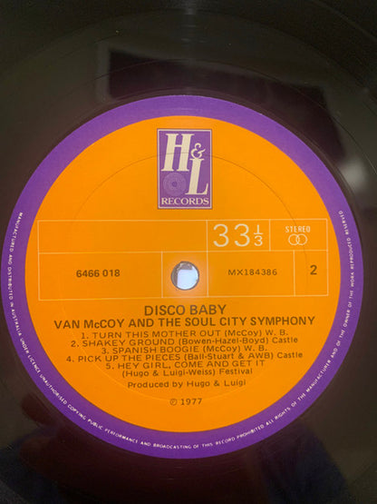 Van McCoy & The Soul City Symphony : Disco Baby (LP, Album)