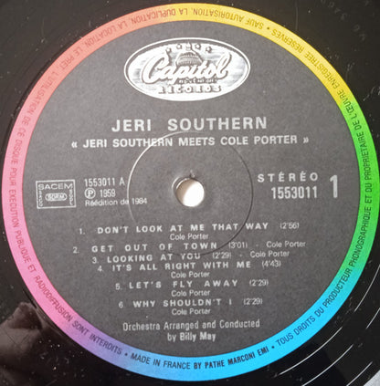 Jeri Southern : Jeri Southern Meets Cole Porter (LP, Album, RE)