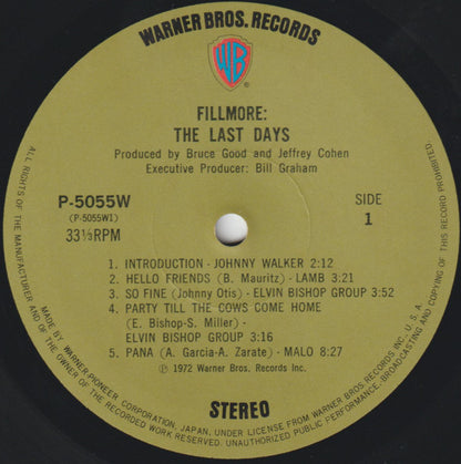 Various : Fillmore - The Last Days (3xLP + 7" + Box)