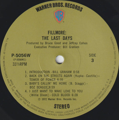 Various : Fillmore - The Last Days (3xLP + 7" + Box)