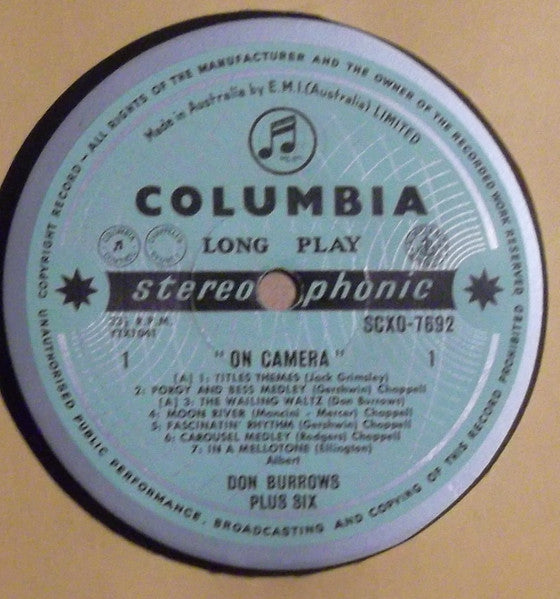Don Burrows Plus Six : On Camera (LP, Album)
