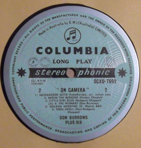 Don Burrows Plus Six : On Camera (LP, Album)