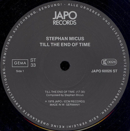 Stephan Micus : Till The End Of Time (LP, Album, 1st)