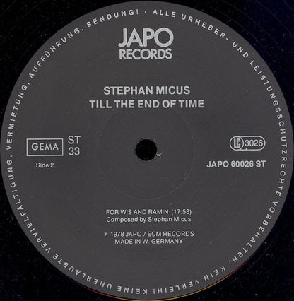 Stephan Micus : Till The End Of Time (LP, Album, 1st)
