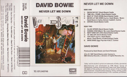 David Bowie : Never Let Me Down (Cass, Album)