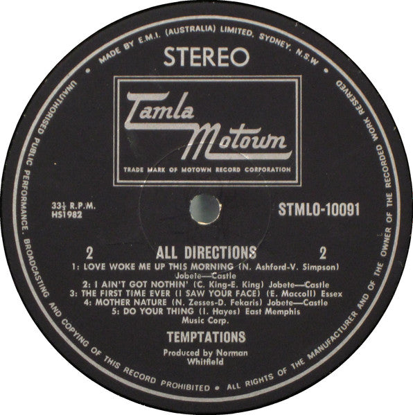The Temptations : All Directions (LP, Album)