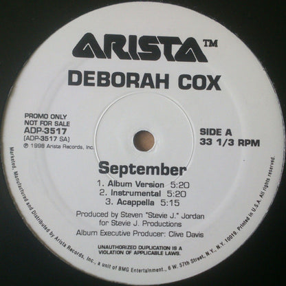 Deborah Cox : September (12", Promo)