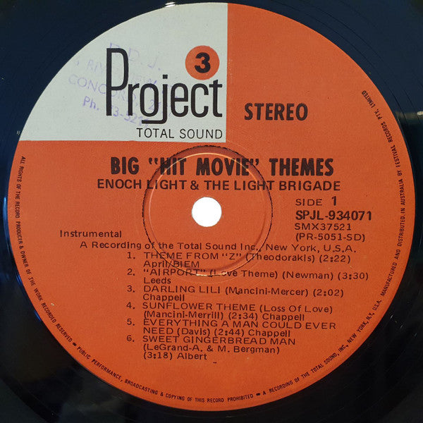 Enoch Light And The Light Brigade : Hit Movie Themes (LP, Album)
