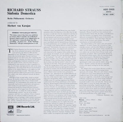Richard Strauss - Herbert Von Karajan, Berliner Philharmoniker : Sinfonia Domestica (LP)