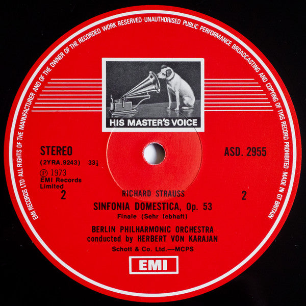 Richard Strauss - Herbert Von Karajan, Berliner Philharmoniker : Sinfonia Domestica (LP)