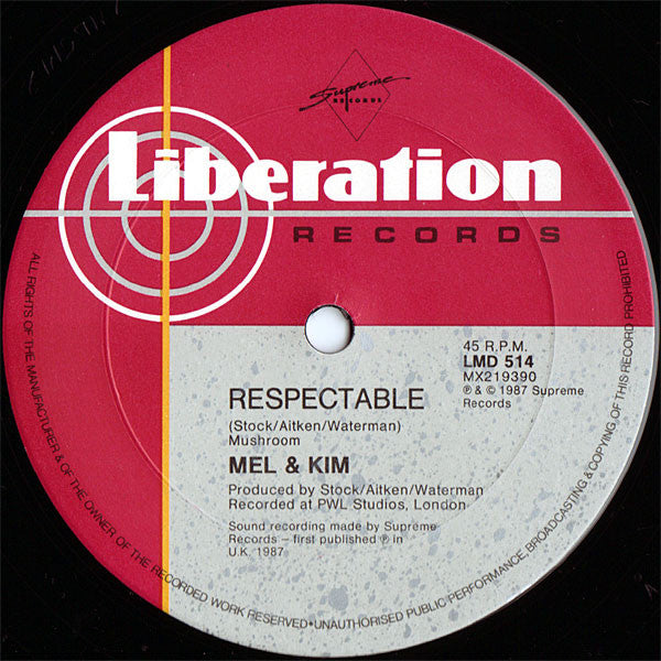 Mel & Kim : Respectable (12", Single)