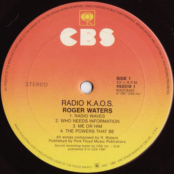 Roger Waters : Radio K.A.O.S. (LP, Album)