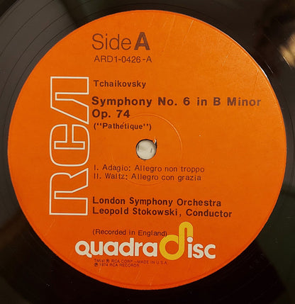 Pyotr Ilyich Tchaikovsky - Leopold Stokowski, London Symphony Orchestra : Symphony No. 6 In B Minor Op. 74, "Pathetique" (LP, Album, Quad)