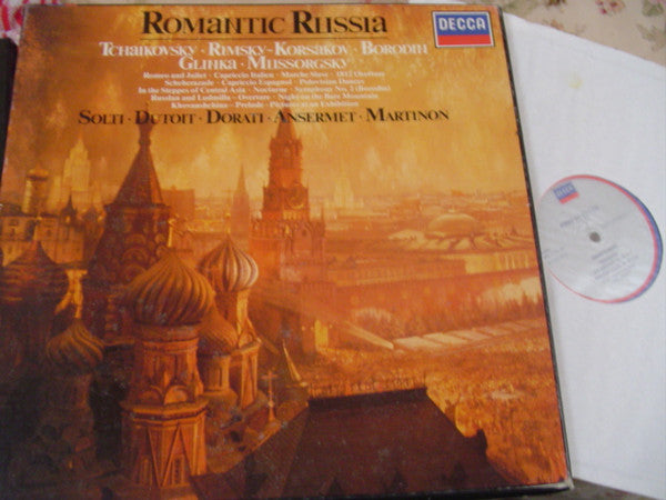 Alexander Borodin, Mikhail Ivanovich Glinka, Modest Mussorgsky, Georg Solti, London Symphony Orchestra : Romantic Russia (4xLP, Comp + Box)