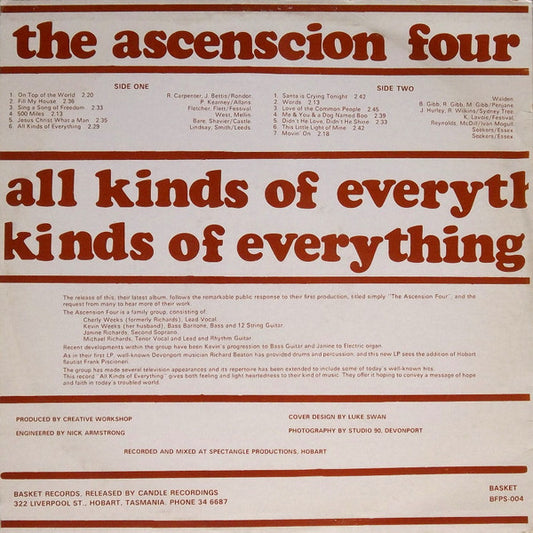The Ascension Four : All Kinds Of Everything (LP, Album)