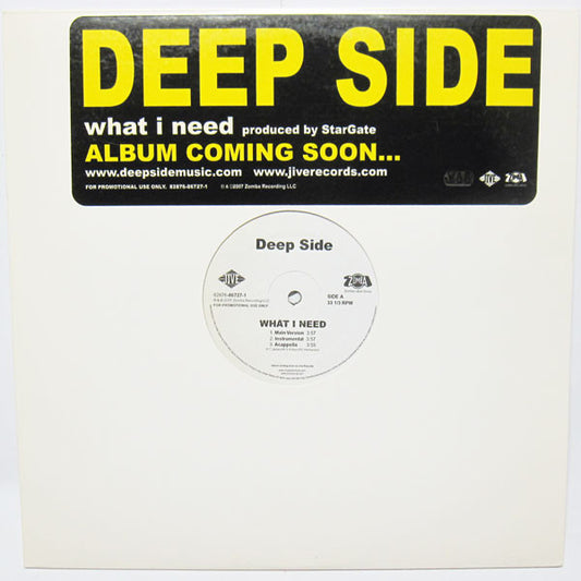 Deep Side : What I Need (12", Single, Promo)