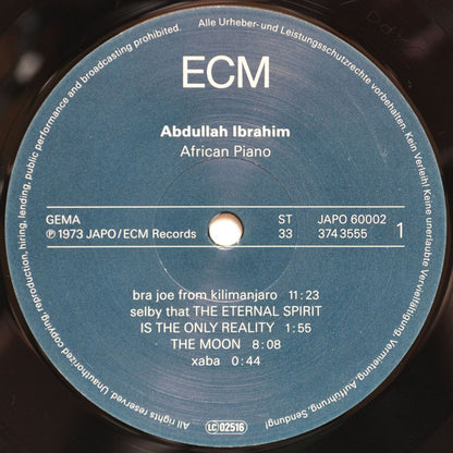 Abdullah Ibrahim : African Piano (LP, Album, RE, 180)