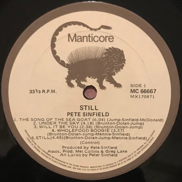 Peter Sinfield : Still (LP, Album, Gat)