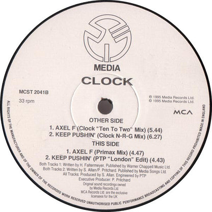 Clock : Axel F / Keep Pushin' (12")