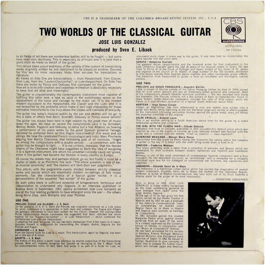 Jose Luis Gonzalez (8) : Two Worlds Of The Classical Guitar (LP, Album, Mono)
