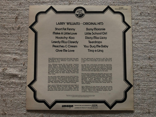 Larry Williams (3) : Original Hits (LP, Album)