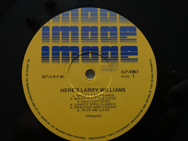 Larry Williams (3) : Original Hits (LP, Album)